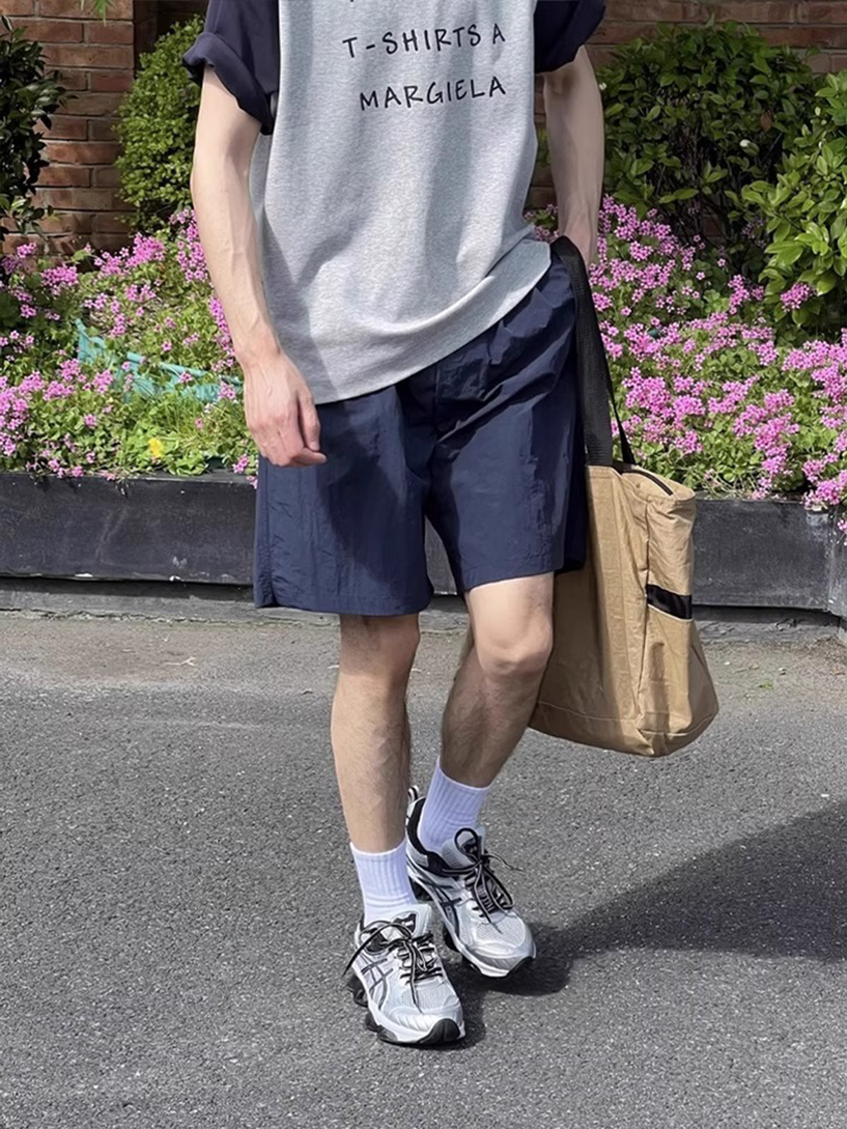 藏青色冰丝短裤男款夏季cleanfit薄