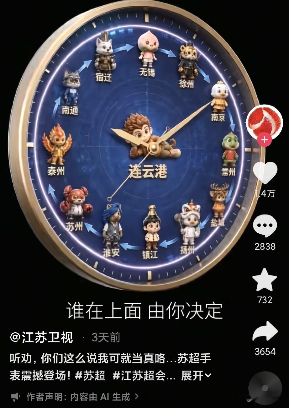 网友随口一句“整个苏超手表呗”，江苏卫视居然真把样子做出来了，江苏卫视...