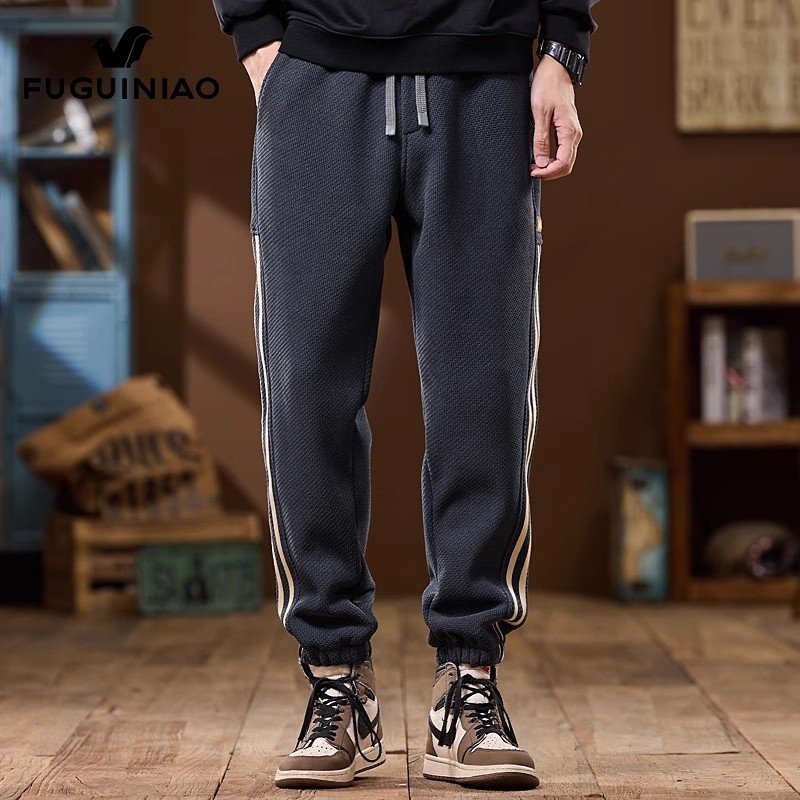 束脚卫裤男士秋冬季加绒运动休闲长裤子男款