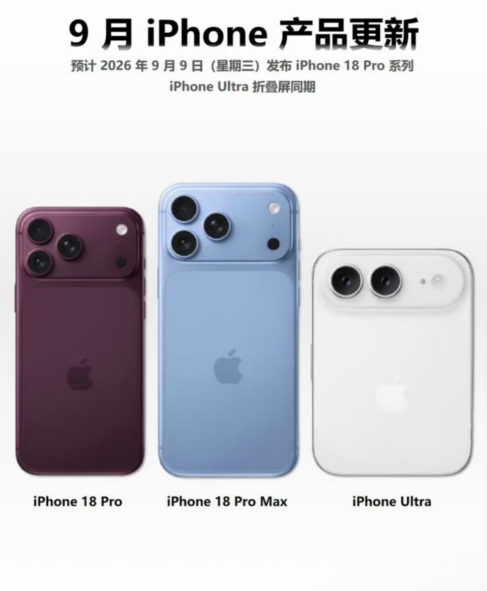 预计9月9日发布， 感觉iPhone17才发布没有多久一样[允悲] ​