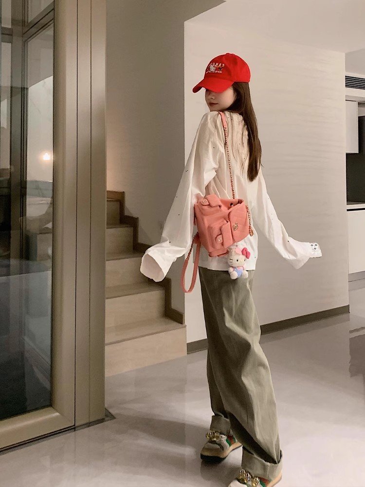 韩系白色重工钉珠长袖t恤女早春独特超好看