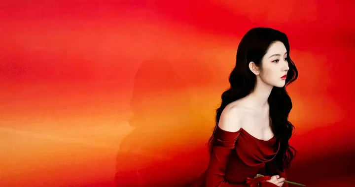 王玉雯大波浪红裙明艳御姐造型壁纸