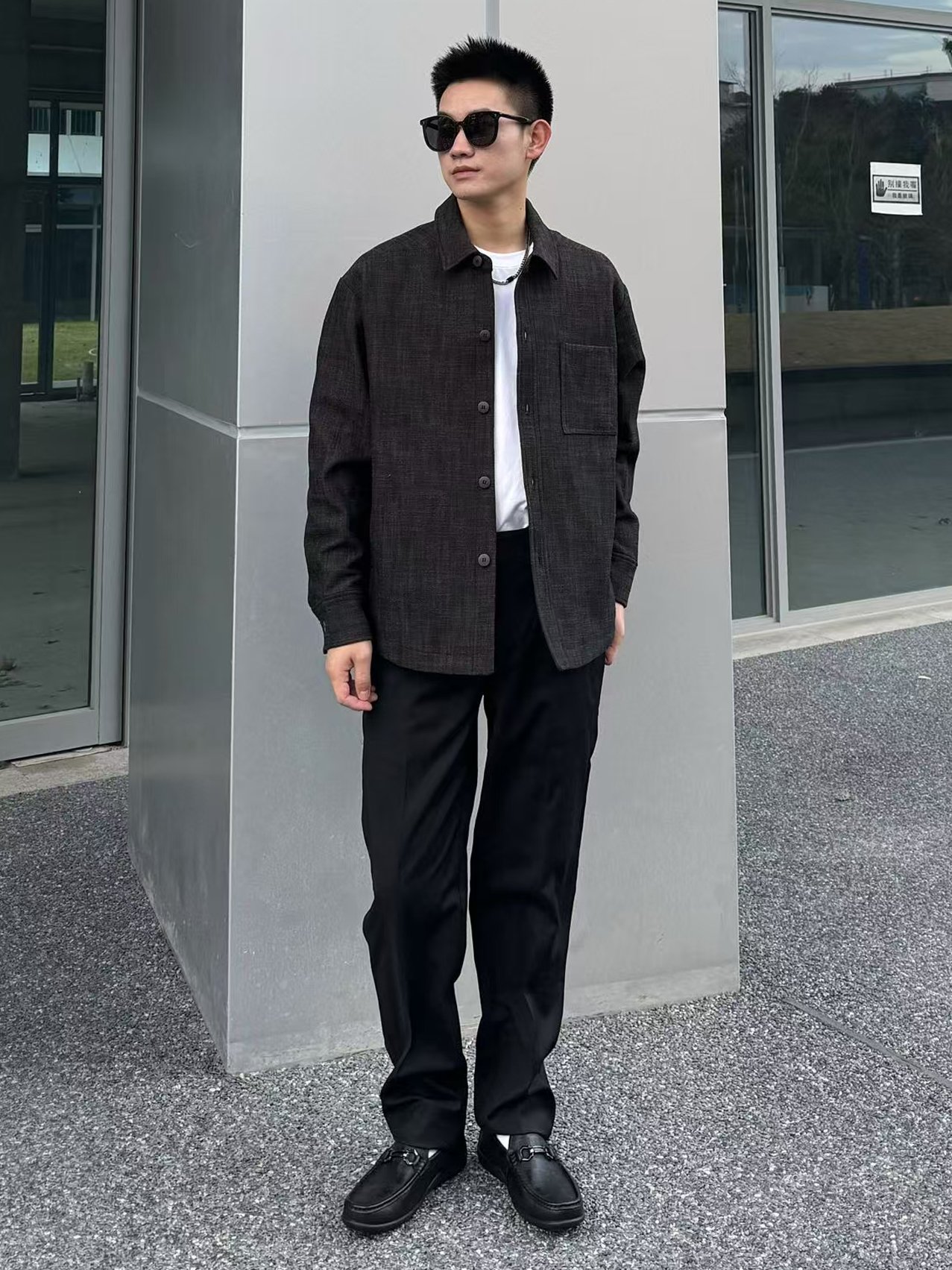 阿玛尼男士全绵羊毛纯色休闲裤
