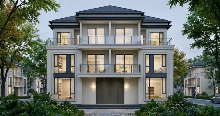 江西永新兄弟双拼别墅火了！19.2×11.6米宅基地，三层简欧设计