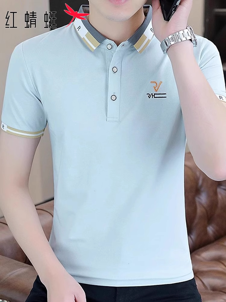 红蜻蜓夏季Polo衫男士新款休闲短袖t恤