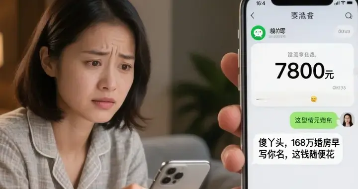 趁老公洗澡，我用他微信转婆婆7800，她秒回12万并留言：傻丫头