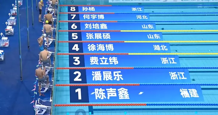 张展硕夺400米冠军，350米冒出一匹黑马，潘展乐孙杨均无缘领奖台