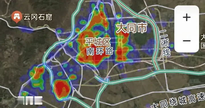 山西第二大城市大同和内蒙第二大城市包头热力图对比，孰强孰弱？