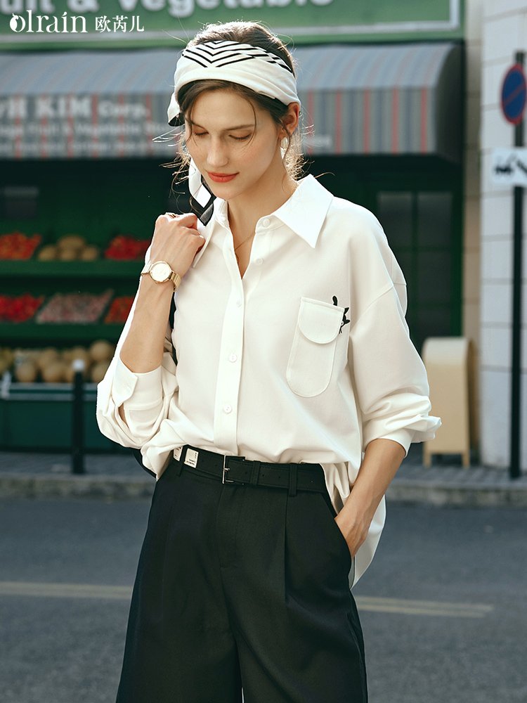 简中取胜！法式设计感绣花衬衫