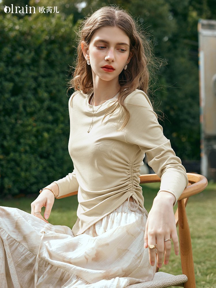 勾勒小蛮腰！设计感木浆纤维抽绳T恤