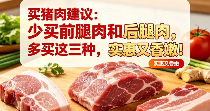 买猪肉建议：少买前腿肉和后腿肉，多买这三种，实惠又香嫩！
