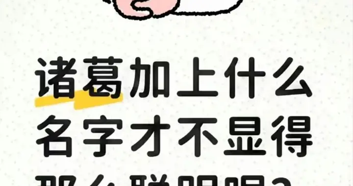 诸葛加上什么名字才显得不那么聪明呢？