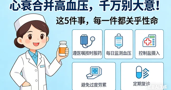 心衰合并高血压，千万别大意！这5件事，每一件都关乎性命