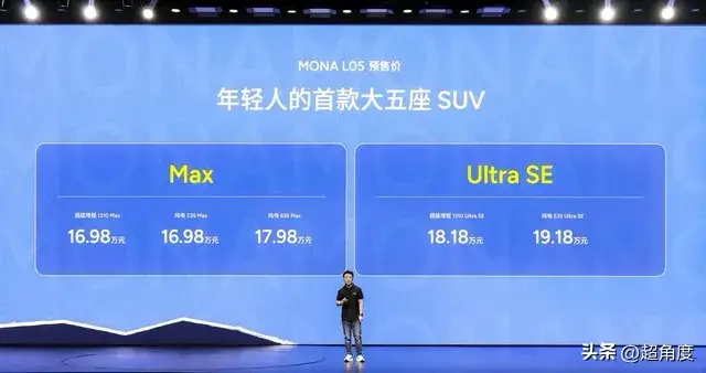 年轻人的智能时尚大五座SUV——MONA L05正式首秀，预售16.98万起