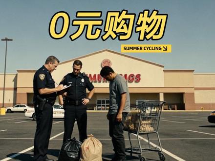 在美国超市0元购物，被当场抓获！