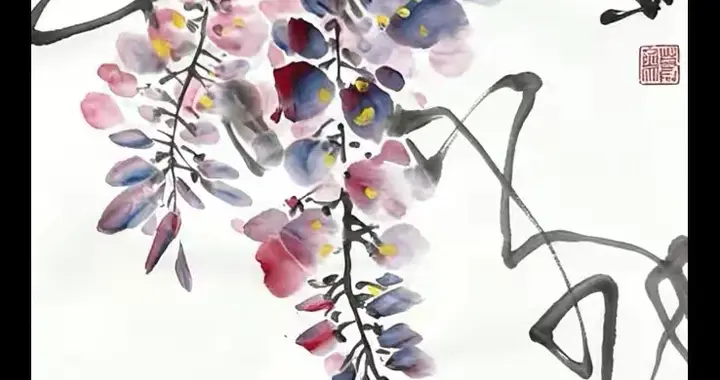 书画欣赏一一燕舞花影里，墨香满庭春