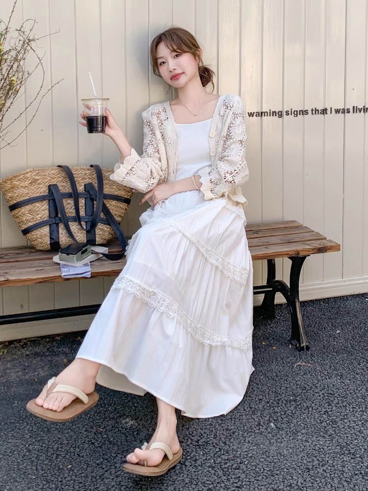 「初恋感法式蕾丝裙 春夏显瘦绝绝子」