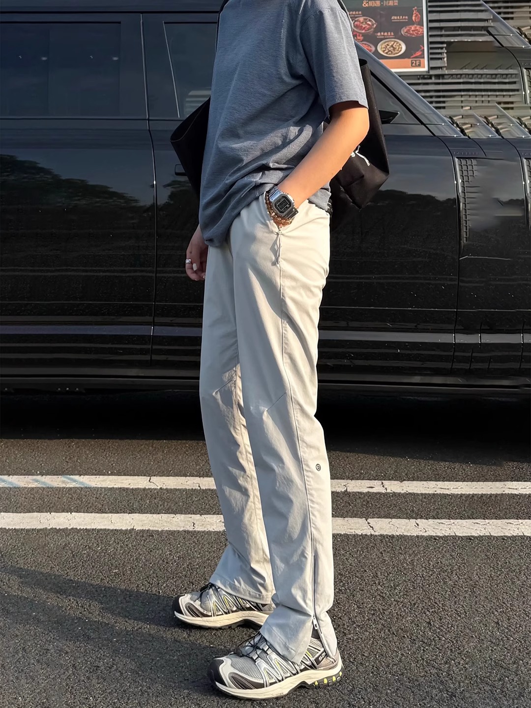 lulu高弹冰丝速干裤子男夏季薄款直筒运