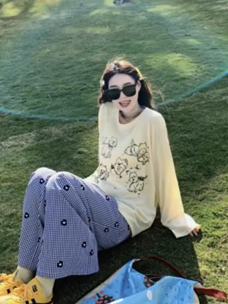 小个子韩系穿搭黄色字母印花外搭罩衫上衣女