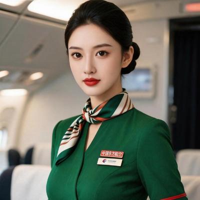梦柔：中国东方航空空姐，优雅气质，微笑服