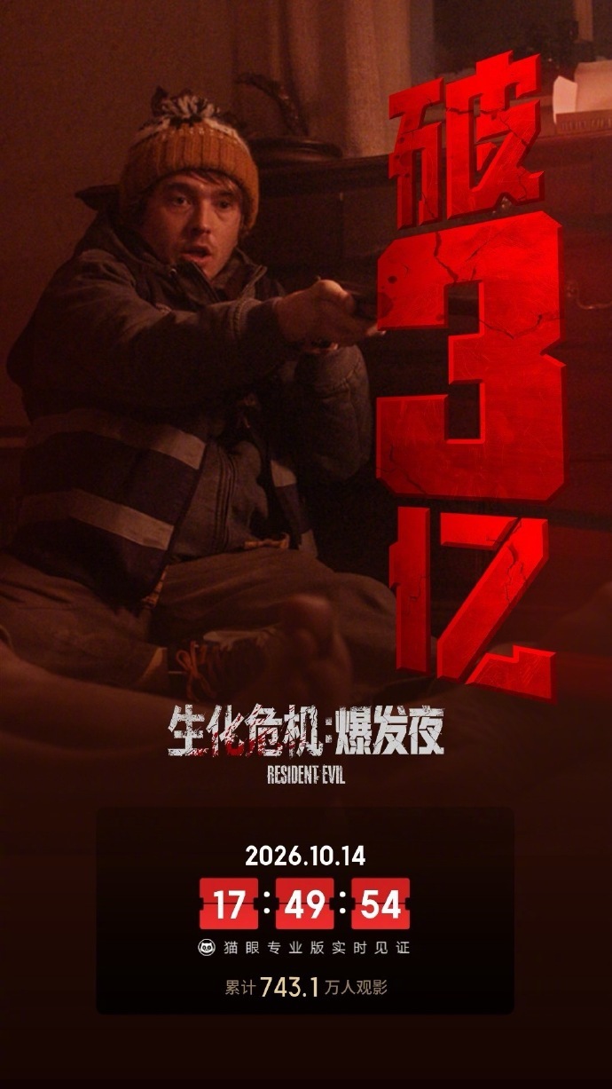 转发+关注，最后抽两人获得《生化危机：爆发夜》IMAX电影票一张，周日...