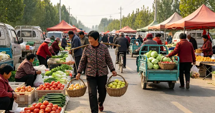 德州宁津：公路当菜市场，烟火与通行难两全