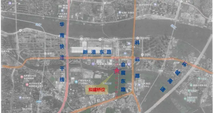 海珠区将新建一座跨黄埔涌桥梁，双向6车道，总投资1.76亿元