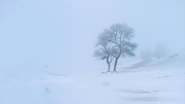 千山雪野漫翩跹，多少清梦渺如烟，红尘寂寥与谁言