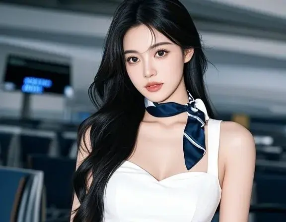 哇！机舱内的白衣女神，优雅魅力直击人心