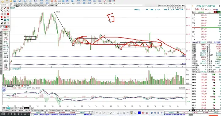 迈瑞医疗走势结构分析 2025.11.29