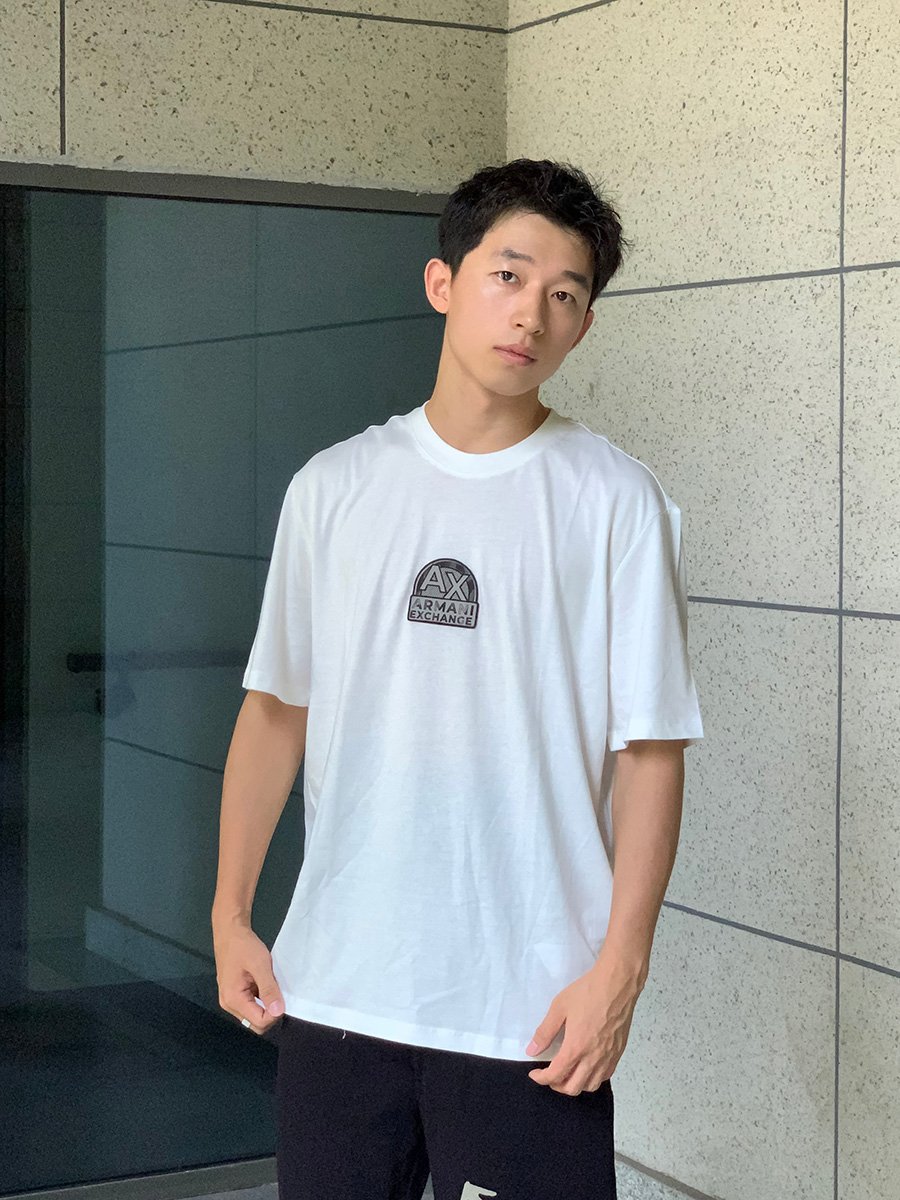 阿玛尼男士全棉罗纹圆领短袖T恤