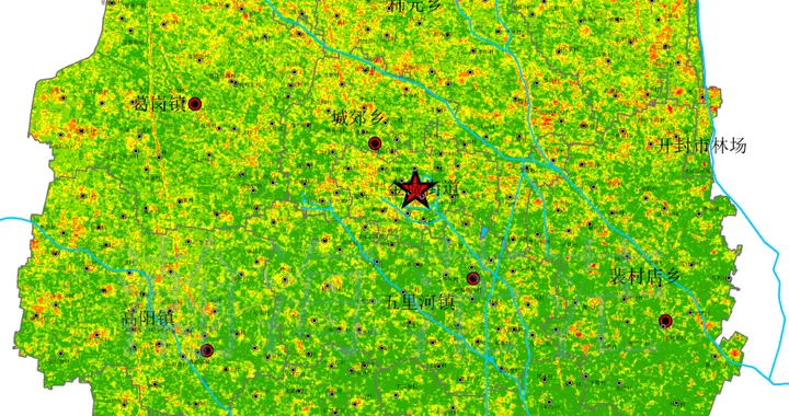 杞县地形、乡镇、村庄、交通和常住人口地图