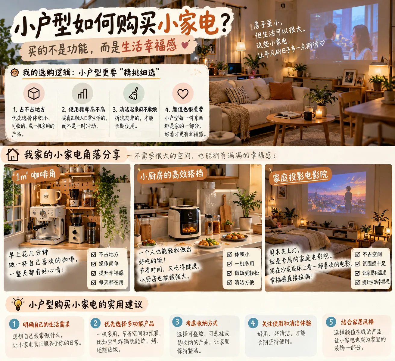 以前总觉得房子小，就应该少买点东西。后来发现，小户型真正需要控制的不是...