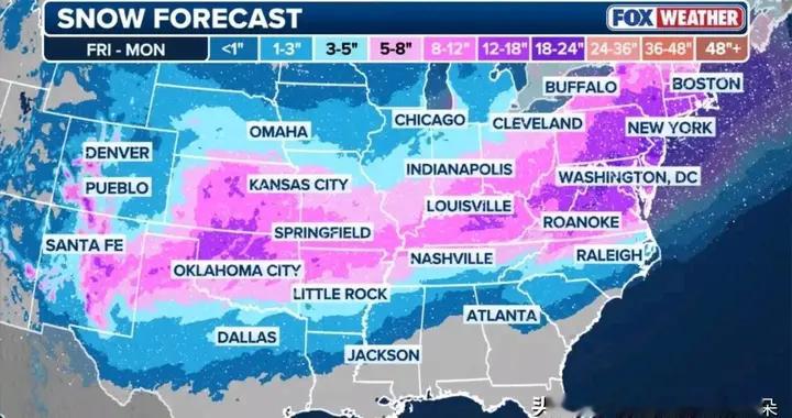 美12州紧急备战！300毫米暴雪+零下46℃极寒来袭