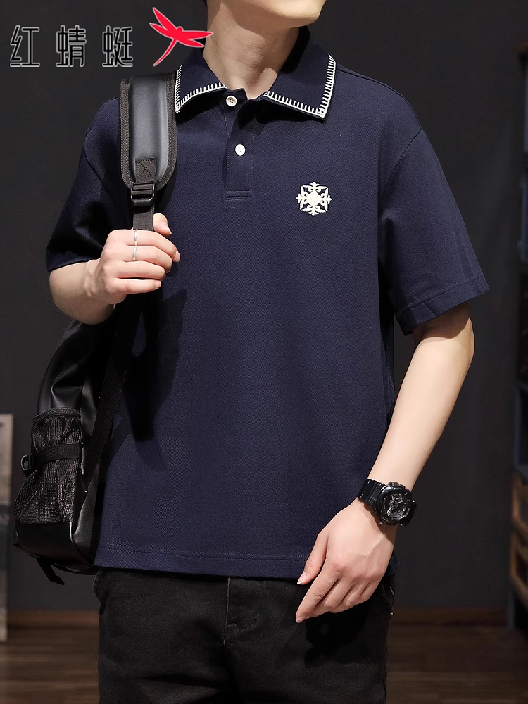 红蜻蜓Polo衫男士夏季新款潮流短袖t恤