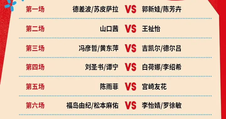中公赛25号赛程：国羽7组冲击除男单外决赛 央视直播 3场中日对决！