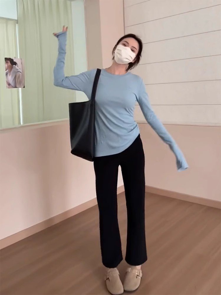 小个子独特绝美短款内搭打底衫上衣女早春季