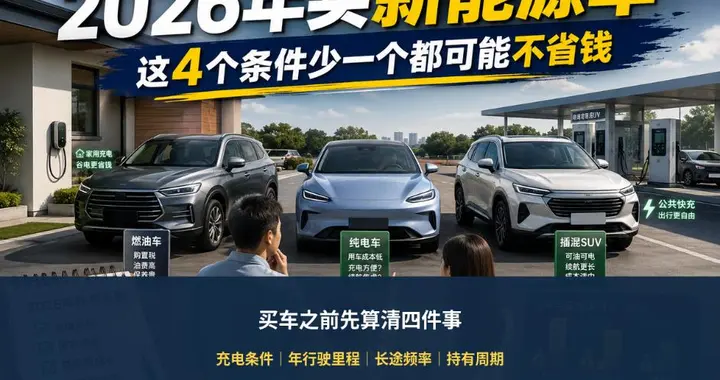 2026年买新能源车，先别只看降价：这四个条件少一个都可能不省钱