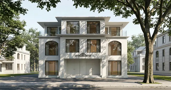 自建房封神款15.6×13.2米兄弟双拼别墅，现代风+共享庭院太香了