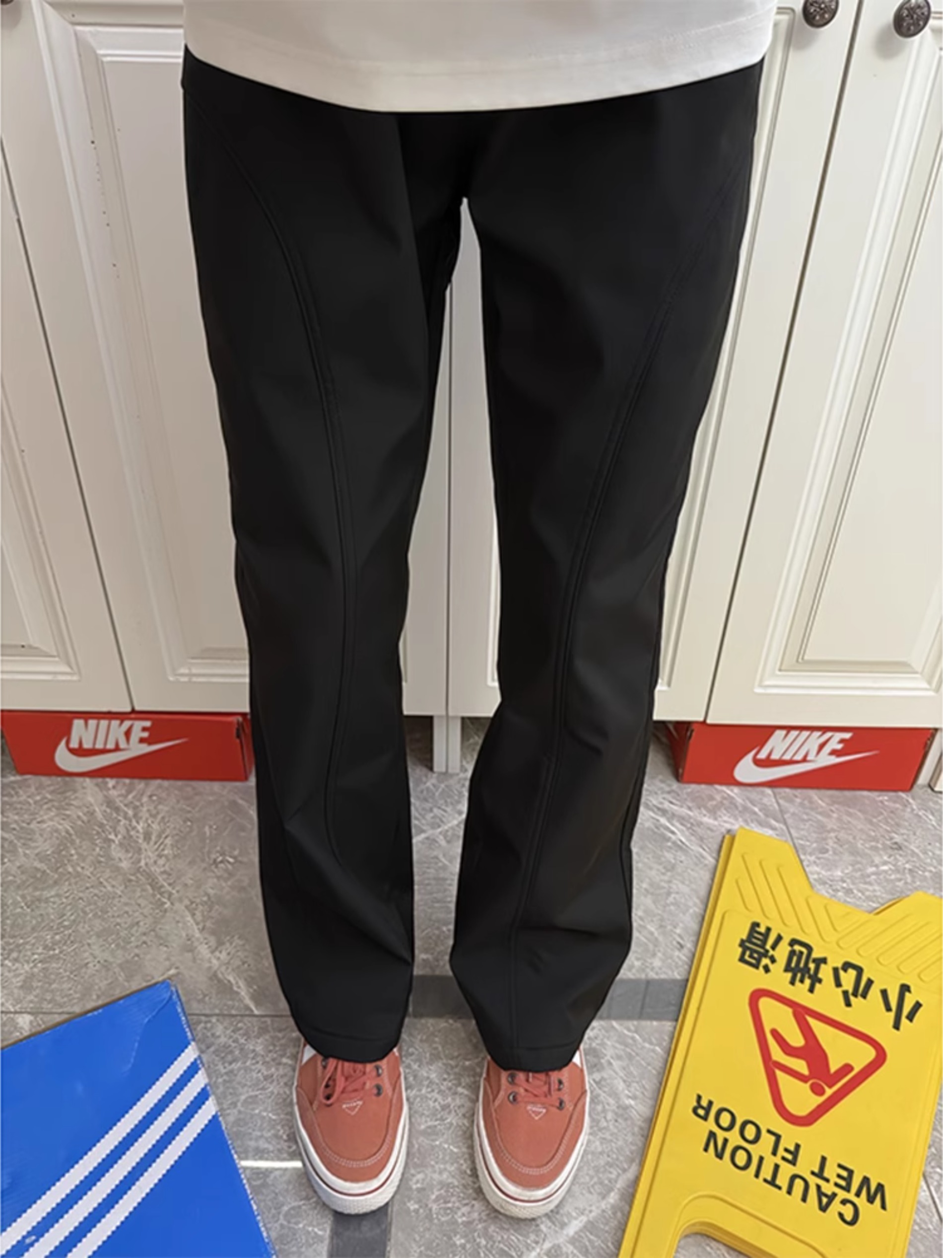 黑色斜切冰丝冲锋裤男款夏季美式三防软壳速