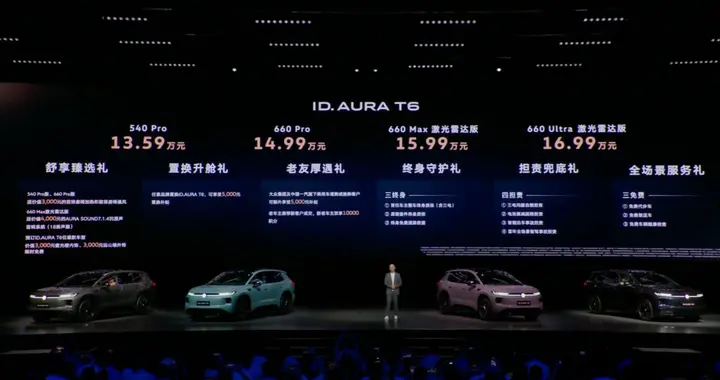 预售价13.59万元起！一汽-大众ID. AURA T6正式开启预售