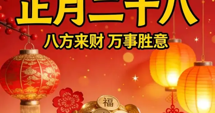 正月二十八接财运，大财小财 八方来财，事业财 惊喜财 全都接来