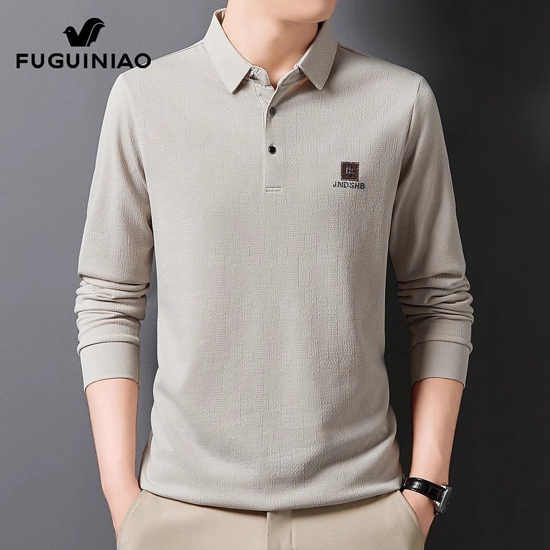 翻领Polo衫男士春季新款长袖t恤男装