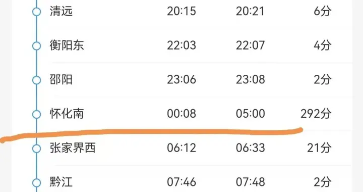 这趟高铁动车在怀化南站停靠近五个小时，全国罕见！