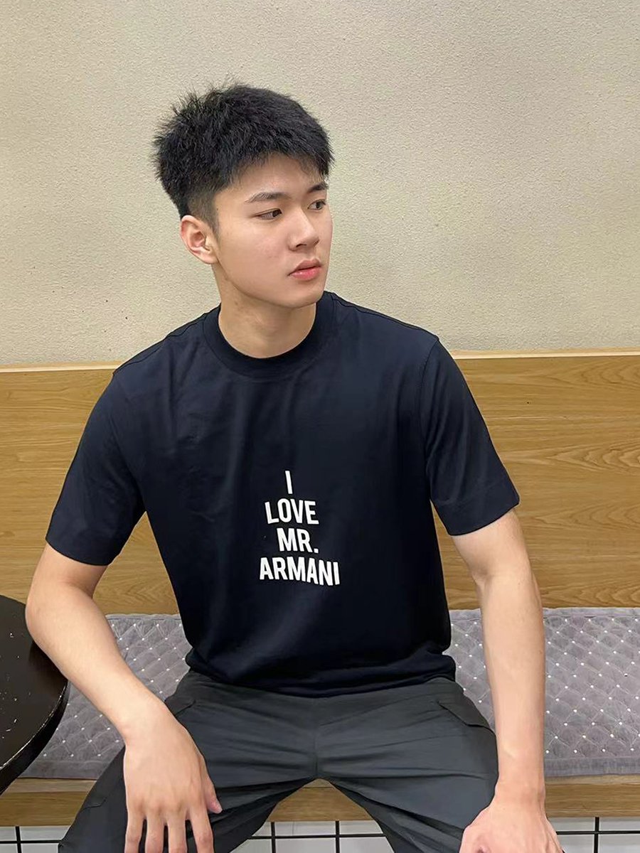 阿玛尼男士全棉短袖印花T恤
