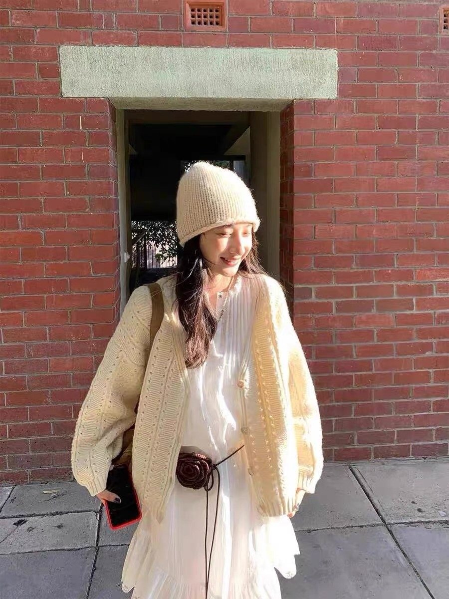 白色雪纺连衣裙小个子春季穿搭套装