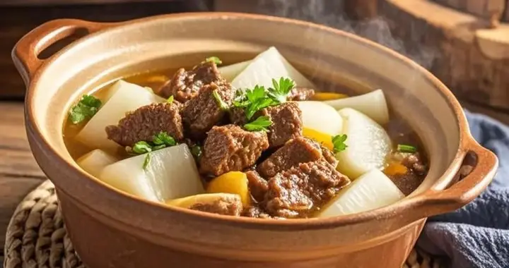 萝卜炖牛肉味道还不错鲜美味甜