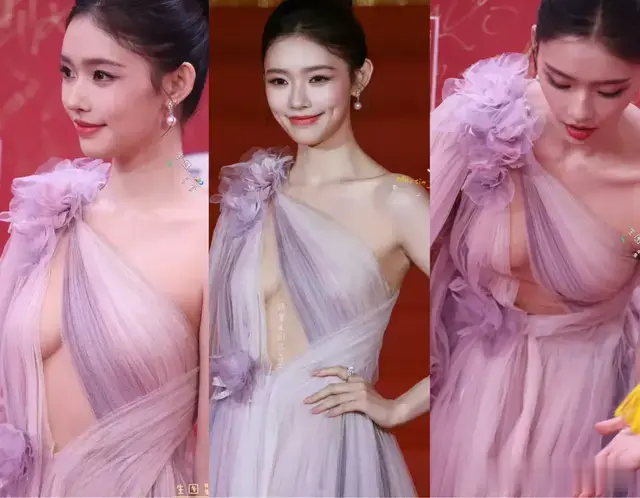 上影节红毯林允也太敢穿了吧，网友：都呼之欲出了！