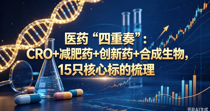 医药“四重奏”：CRO+减肥药+创新药+合成生物，15只核心标的梳理