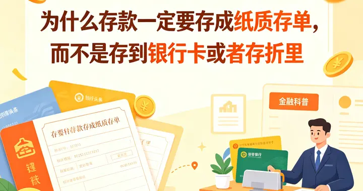 为什么存款一定要存成纸质存单，而不是存到银行卡或者存折里